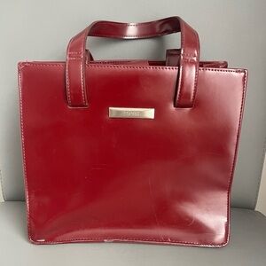Espirit Vintage Boxy 90s Cherry Red Pantent Leather Shoulder Bag Purse